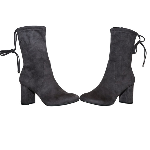 New! Caffenero Black “Suede” Block Heel Inside Zip Calf Boots US 6.5/EU 37 - Picture 2 of 11